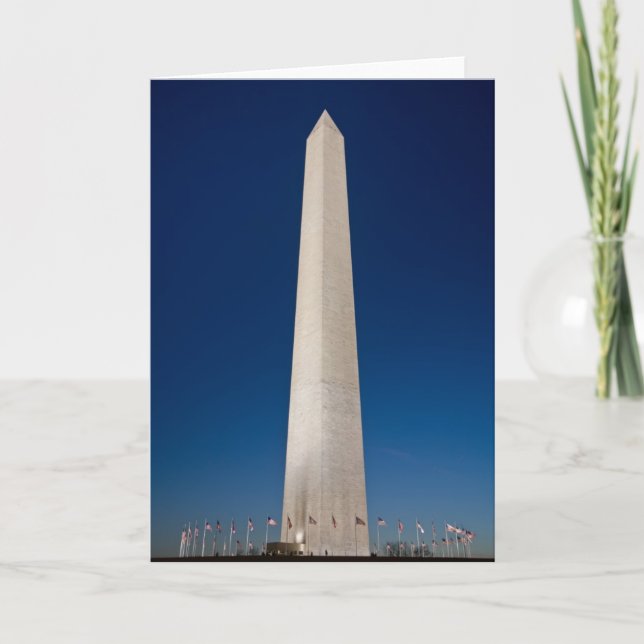Tarjeta Monumento de Washington en la oscuridad (Anverso)