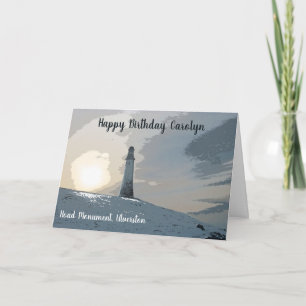 Tarjeta Monumento Hoad, Ulverston, faro, cumpleaños