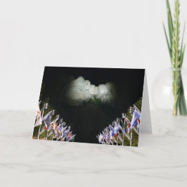 Tarjeta Monumento Mount Rushmore - iluminación nocturna -