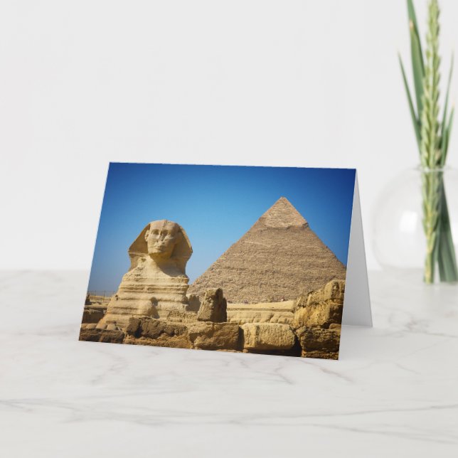 Tarjeta Monumentos | Esfinge y pirámide de Egipto (Anverso)