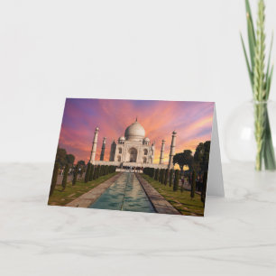 Tarjeta Monumentos   Vista colorida del Taj Mahal