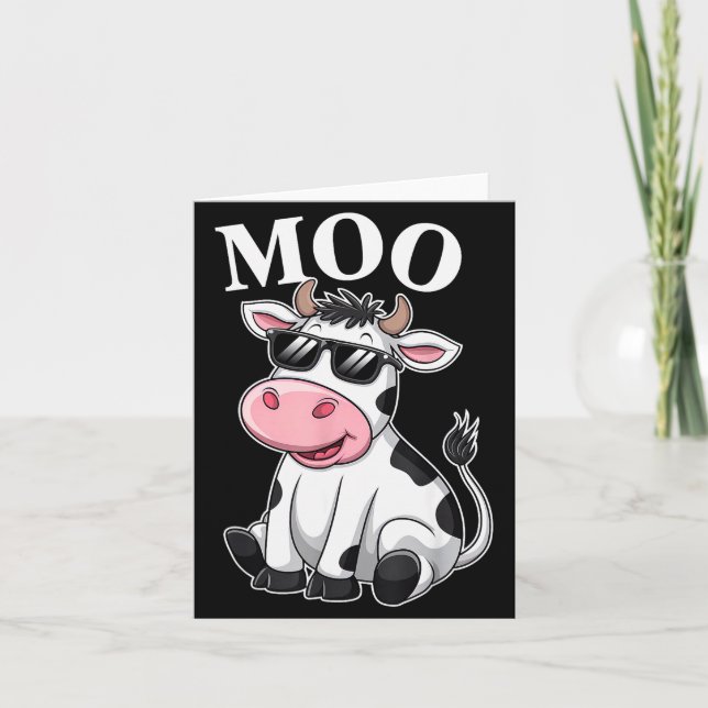 Tarjeta Moo Cow - Funny Farmer Cow For Men Women Kids Boys (Anverso)