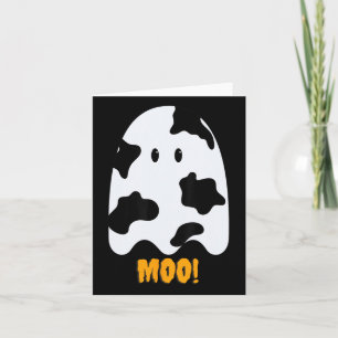 Tarjeta ¡Moo! Curva divertida para imprimir fantasma Hallo