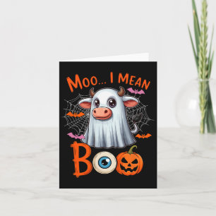 Tarjeta Moo I Me Refiero A Boo Halloween Agricultor Vaca C