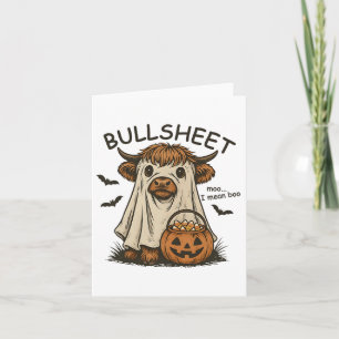 Tarjeta Moo... Me refiero a Boo Bullsheet Cow Halloween
