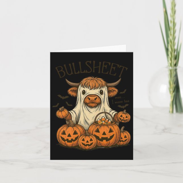 Tarjeta Moo... Me refiero a Boo Bullsheet Cow Halloween 1 (Anverso)