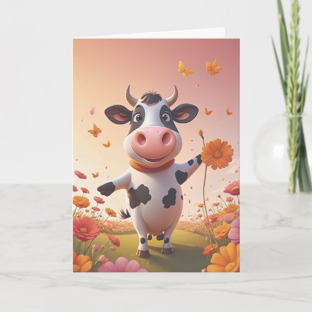 Tarjeta Moo-sical Birthday Celebration (Anverso)