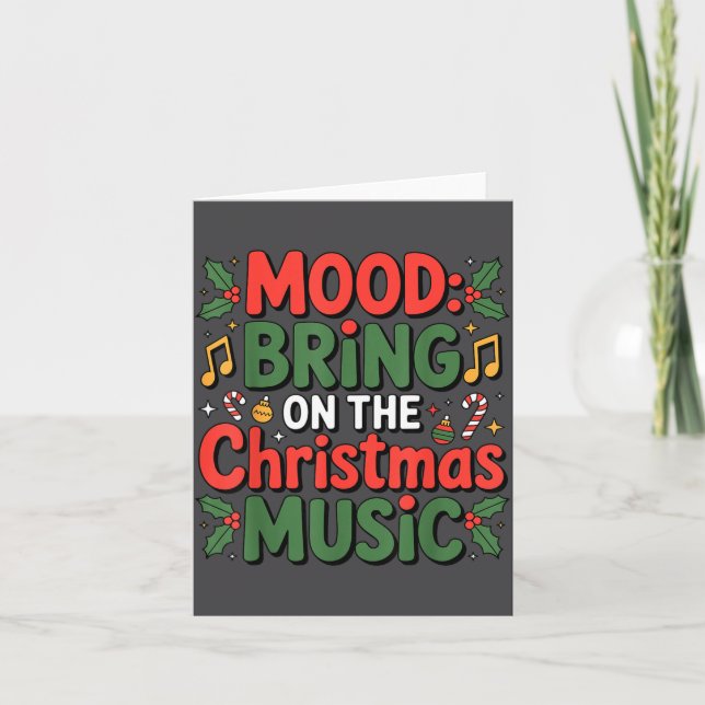 Tarjeta Mood Bring On The Christmas Music Holiday Vibes Da (Anverso)