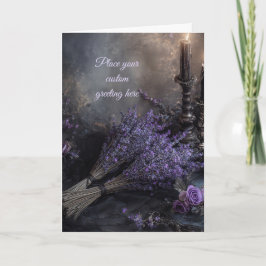 Tarjeta Mood en Blanco, Floral Elegante de Lavanda Editabl
