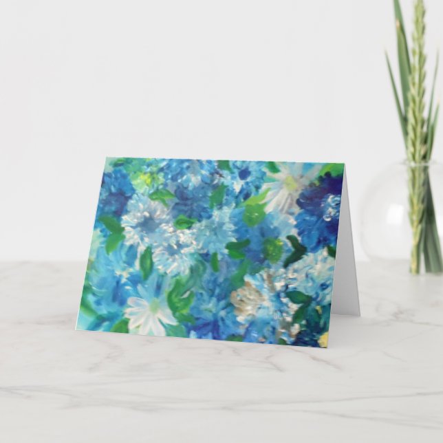 Tarjeta Moody Floral Blues (en blanco dentro) (Anverso)