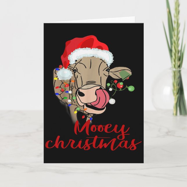 Tarjeta Mooey Christmas Cow T Shirt Heifer Farmer Xmas Gif (Anverso)