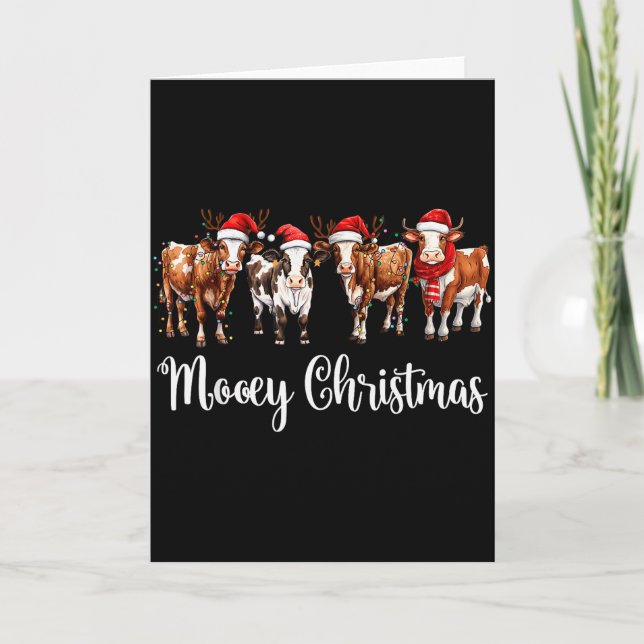 Tarjeta Mooey Christmas Cowgirl Xmas Funny Western Christm (Anverso)