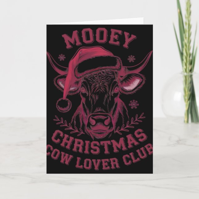 Tarjeta Mooey Christmas Western Cow Lover Club Xmas Season (Anverso)