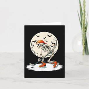 Tarjeta Moon de hockey sobre hielo Halloween Halloween Hom