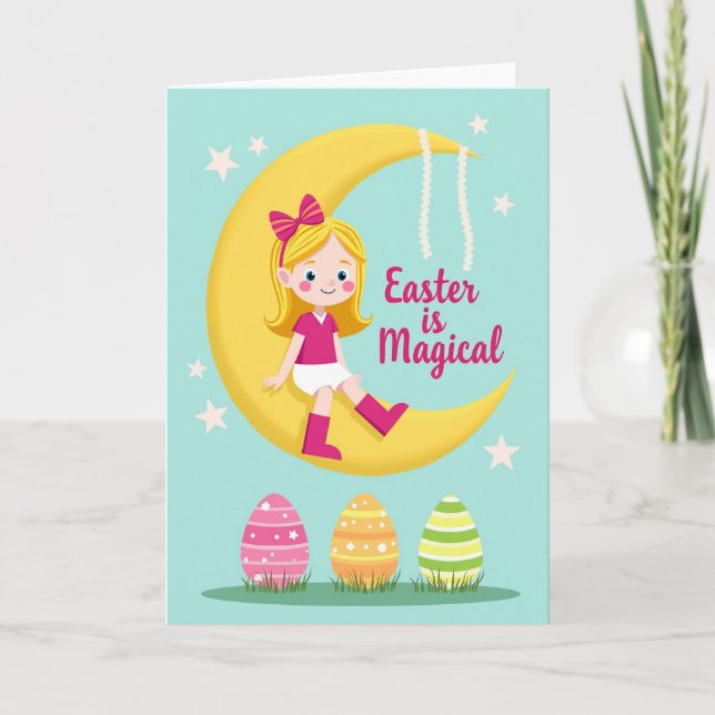 Tarjeta Moon Girl Spring Greeting Card (Anverso)