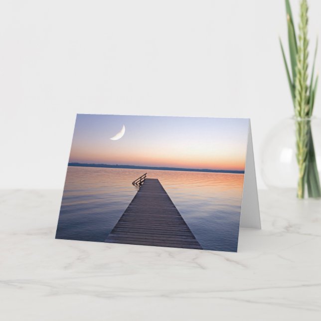 Tarjeta Moon Over Buscharner Footbridge | Starnberg Lake (Anverso)