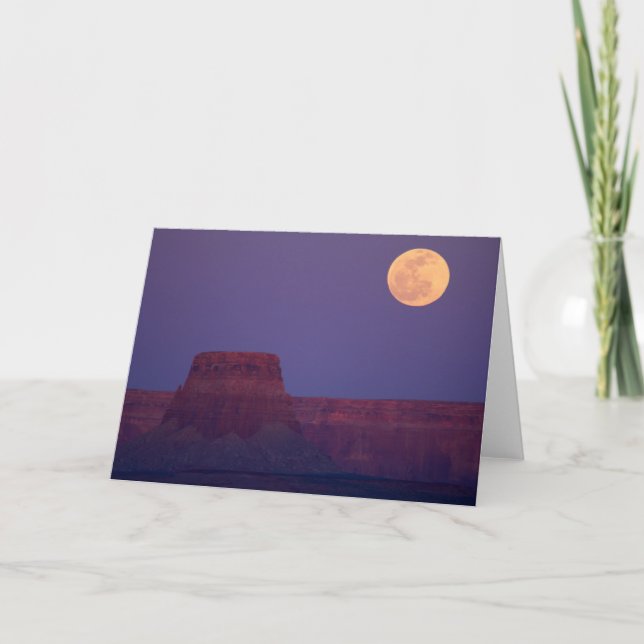 Tarjeta Moon Rising sobre Tower Butte, Arizona (Anverso)