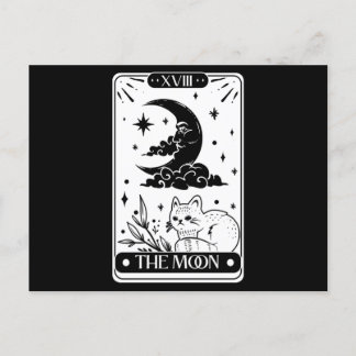 Tarjeta Moon Tarot y gato lindo
