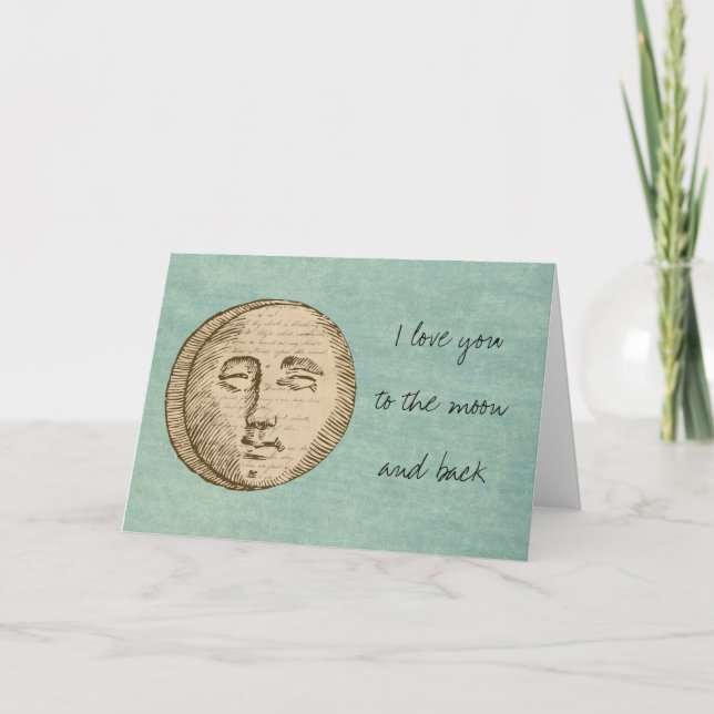 Tarjeta Moon te amo (Anverso)