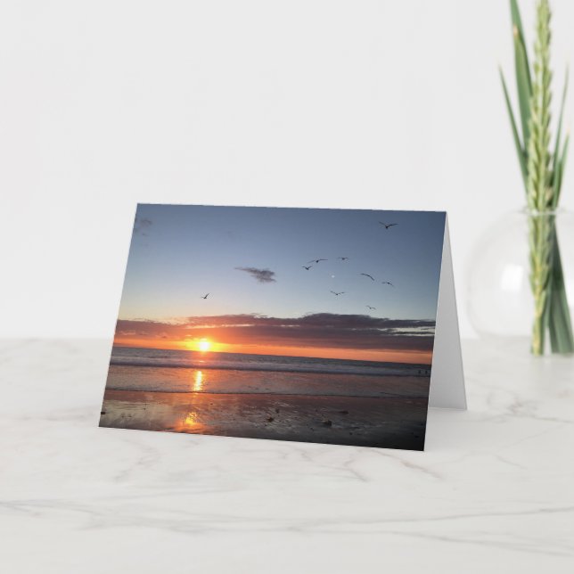 Tarjeta Moonlight Beach Sunset (Anverso)