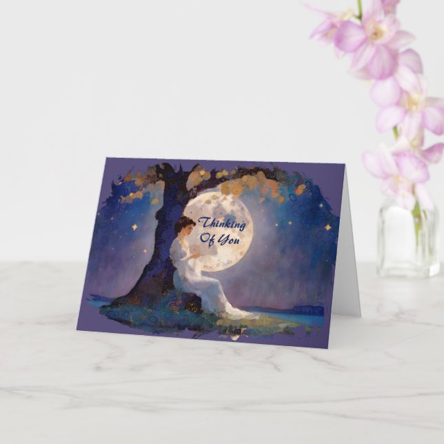 Tarjeta Moonlit Dreamer - Serene Night Sky (Orquídea)