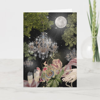 Tarjeta Moonlit Elegance in a Garden Folded Greeting Card