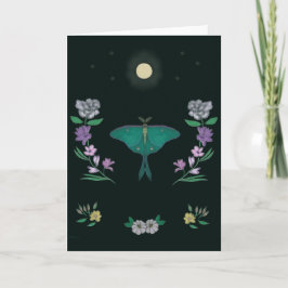 Tarjeta Moonlit Luna Moth Garden 5x7 Greeting Card
