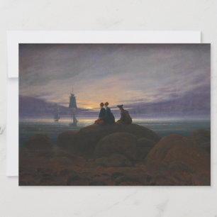 Tarjeta Moonrise by the Sea (por Caspar David Friedrich)