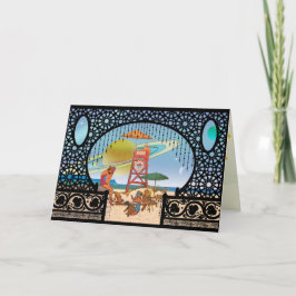 Tarjeta Moons de viaje interplanetario Risa Greeting