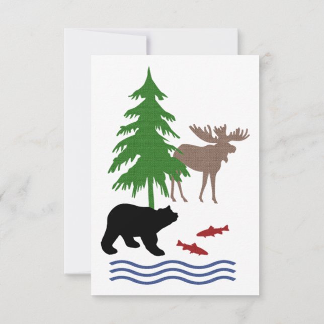 Tarjeta Moose and Bear Pattern (Reverso)
