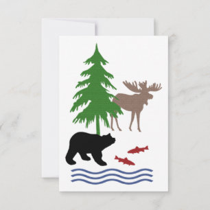 Tarjeta Moose and Bear Pattern