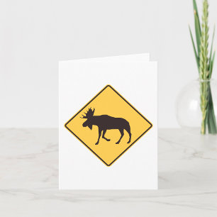 Tarjeta Moose Crossing Road Rótulo Wildlife Safety