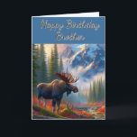 Tarjeta Moose Happy Birday Brother<br><div class="desc">"Arte generado por IA con dirección de diseño por Susang6"</div>