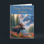 Tarjeta Moose Happy Birday Brother<br><div class="desc">"Arte generado por IA con dirección de diseño por Susang6"</div>