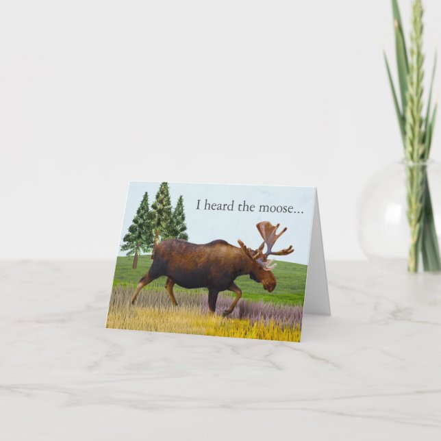 Tarjeta Moose Nature Scenery Funny Birthday Card (Anverso)