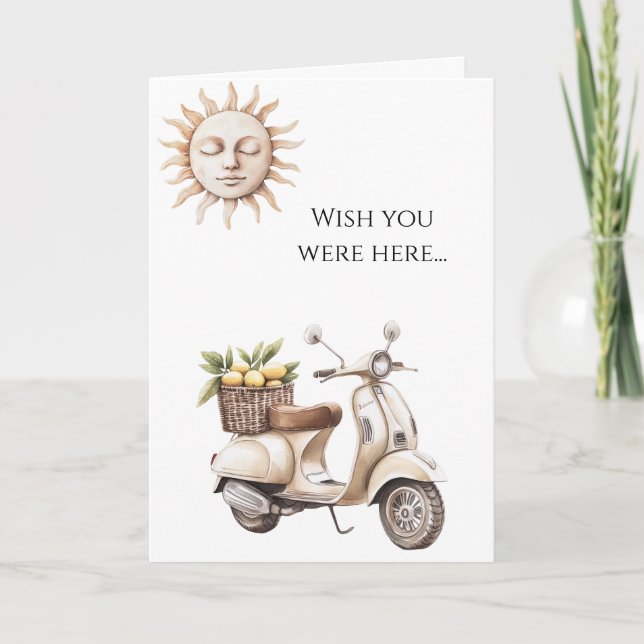 Tarjeta Moped Motor Bike Sun Wish estuvo aquí (Anverso)