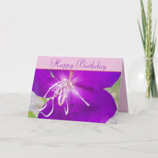 Tarjeta Morado Flower Happy Birday