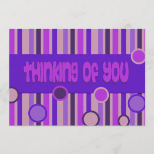 Tarjeta morado pensando en ti