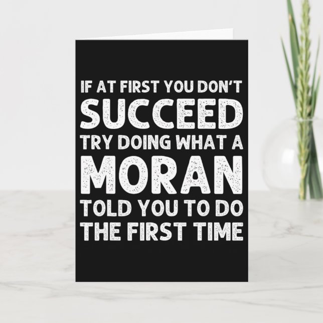 Tarjeta Moran Funny Surname Family Tree Birthday Reunion I (Anverso)