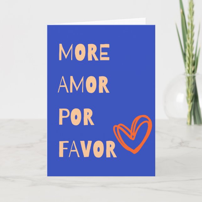 Tarjeta More amor por favor (Anverso)