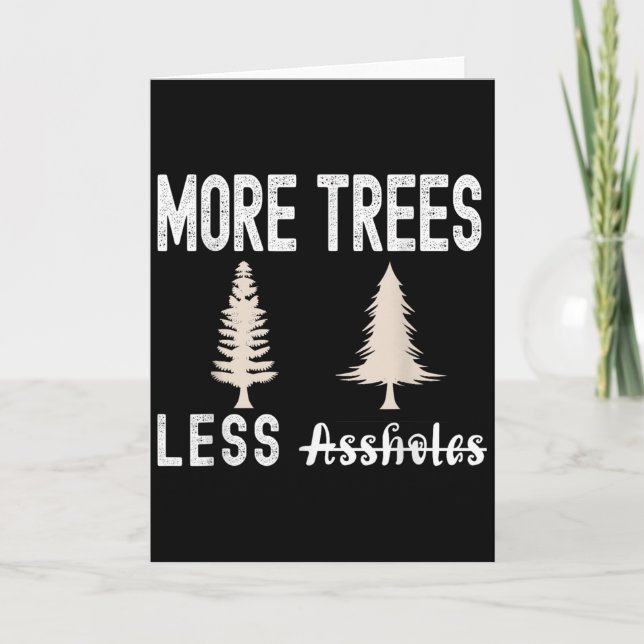 Tarjeta More Trees Less Holes Ugly Christmas Sweater  (Anverso)