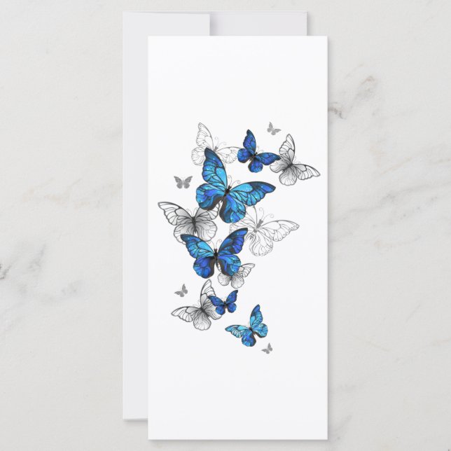 Tarjeta Morfo de las mariposas voladoras azules (Anverso)
