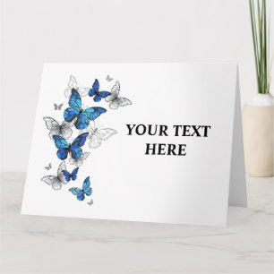 Tarjeta Morfo de las mariposas voladoras azules