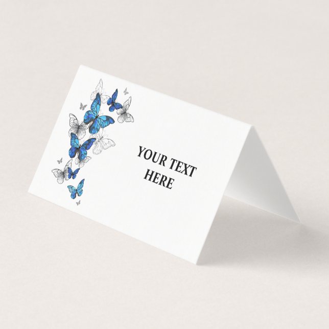 Tarjeta Morfo de las mariposas voladoras azules (Anverso)