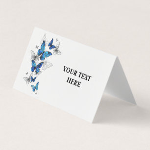Tarjeta Morfo de las mariposas voladoras azules