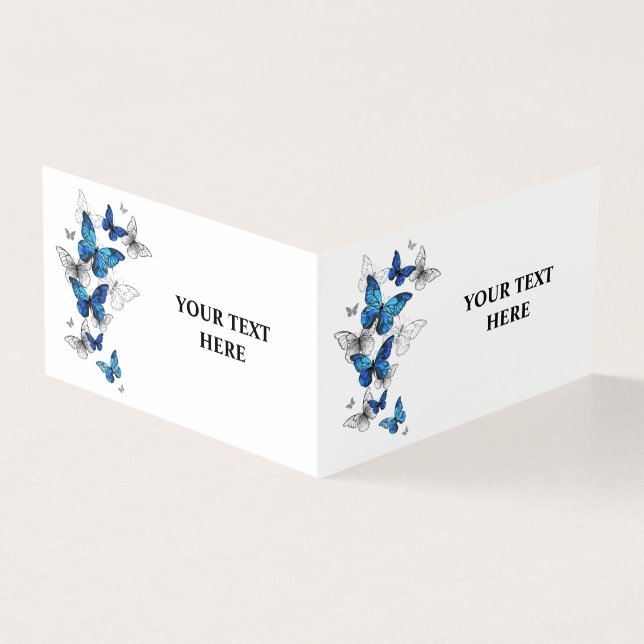 Tarjeta Morfo de las mariposas voladoras azules (Exterior)