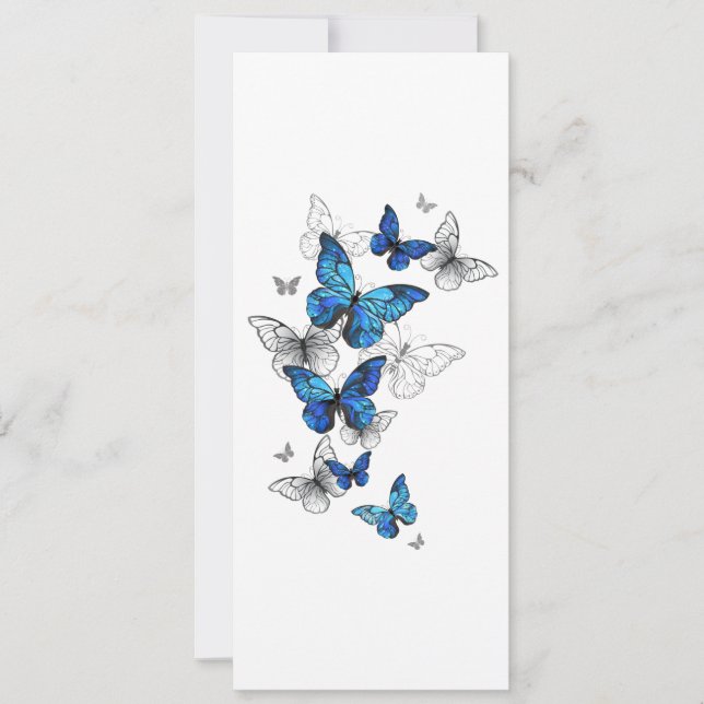 Tarjeta Morfo de las mariposas voladoras azules (Anverso)
