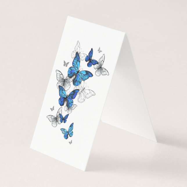 Tarjeta Morfo de las mariposas voladoras azules (Reverso)