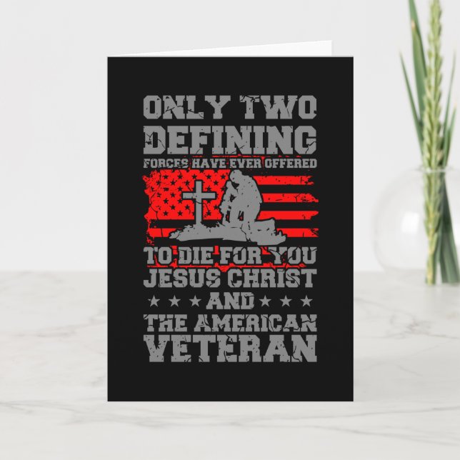 Tarjeta MORIR POR USTEDES, American Veterft Gift Veterans  (Anverso)