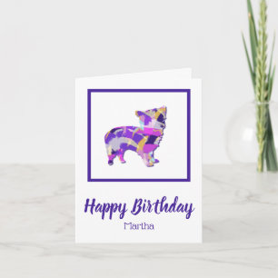 Tarjeta Morkie Terrier Dog Silhouette PPY&B Cumpleaños
